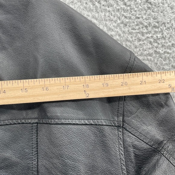 Vintage Phase Two Genuine Leather Jacket Men's Medium Black Coat 90s Moto Biker - Picture 9 of 12